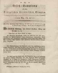 Gesetz-Sammlung für die Königlichen Preussischen Staaten, 15. Dezember 1818, nr. 15.