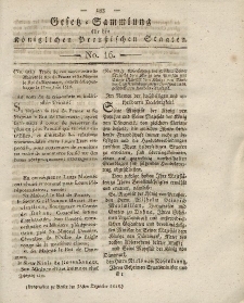 Gesetz-Sammlung für die Königlichen Preussischen Staaten, 28. Dezember 1818, nr. 16.