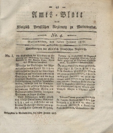 Amts-Blatt der Königlich Preußischen Regierung zu Marienwerder, 24. Januar 1817, No. 4.