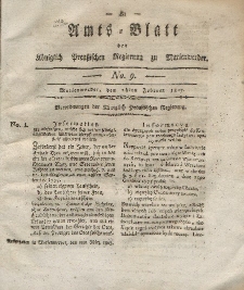 Amts-Blatt der Königlich Preußischen Regierung zu Marienwerder, 28. Februar 1817, No. 9.