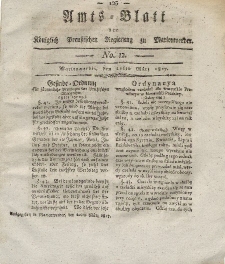 Amts-Blatt der Königlich Preußischen Regierung zu Marienwerder, 21. März 1817, No. 12.