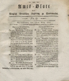 Amts-Blatt der Königlich Preußischen Regierung zu Marienwerder, 28. März 1817, No. 13.