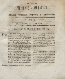 Amts-Blatt der Königlich Preußischen Regierung zu Marienwerder, 25. April 1817, No. 17.
