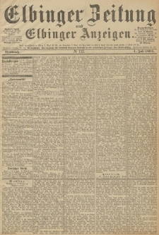 Elbinger Zeitung und Elbinger Anzeigen, Nr. 153 Mittwoch 4. Juli 1894