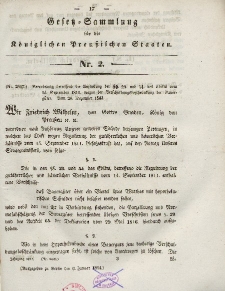 Gesetz-Sammlung für die Königlichen Preussischen Staaten, 6. Januar 1844, nr. 2.