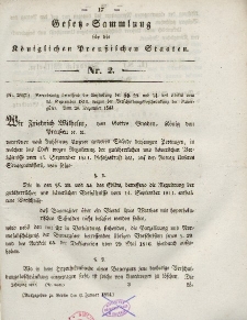 Gesetz-Sammlung für die Königlichen Preussischen Staaten, 6. Januar 1844, nr. 2.