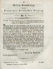 Gesetz-Sammlung für die Königlichen Preussischen Staaten, 5. Februar 1844, nr. 5.