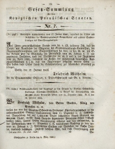 Gesetz-Sammlung für die Königlichen Preussischen Staaten, 6. März 1844, nr. 7.