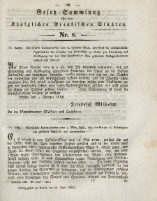 Gesetz-Sammlung für die Königlichen Preussischen Staaten, 18. April 1844, nr. 8.