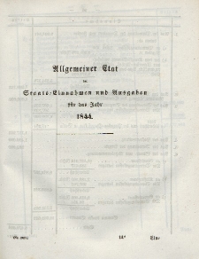 Gesetz-Sammlung für die Königlichen Preussischen Staaten (Allgemeiner Etat der Staats-Einnahmen und Ausgaben), 1844