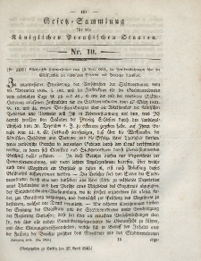 Gesetz-Sammlung für die Königlichen Preussischen Staaten, 27. April 1844, nr. 10.