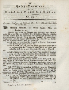 Gesetz-Sammlung für die Königlichen Preussischen Staaten, 8. Juni 1844, nr. 15.