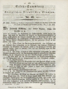 Gesetz-Sammlung für die Königlichen Preussischen Staaten, 1. Juli 1844, nr. 19.