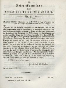 Gesetz-Sammlung für die Königlichen Preussischen Staaten, 9. Juli 1844, nr. 21.