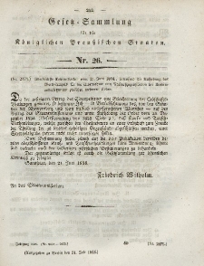 Gesetz-Sammlung für die Königlichen Preussischen Staaten, 31. Juli 1844, nr. 26.