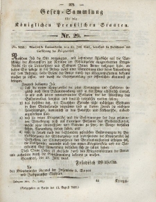 Gesetz-Sammlung für die Königlichen Preussischen Staaten, 14. August 1844, nr. 29.