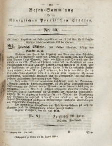 Gesetz-Sammlung für die Königlichen Preussischen Staaten, 20. August 1844, nr. 30.