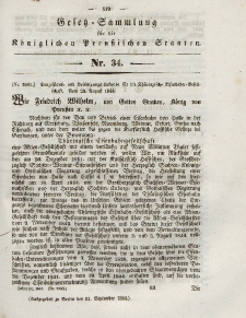 Gesetz-Sammlung für die Königlichen Preussischen Staaten, 21. September 1844, nr. 34.