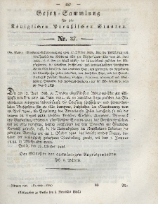 Gesetz-Sammlung für die Königlichen Preussischen Staaten, 1. November 1844, nr. 37.