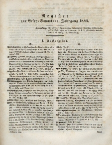 Gesetz-Sammlung für die Königlichen Preussischen Staaten (Sachregister), 1844