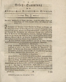 Gesetz-Sammlung für die Königlichen Preussischen Staaten, 15. Februar 1819, nr. 2.