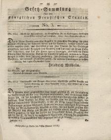 Gesetz-Sammlung für die Königlichen Preussischen Staaten, 25. Februar 1819, nr. 3.