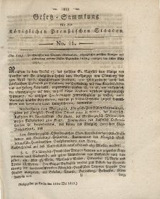 Gesetz-Sammlung für die Königlichen Preussischen Staaten, 15. Mai 1819, nr. 11.