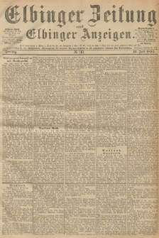 Elbinger Zeitung und Elbinger Anzeigen, Nr. 161 Freitag 13. Juli 1894