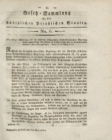 Gesetz-Sammlung für die Königlichen Preussischen Staaten, 9. Mai 1820, nr. 6.