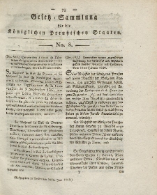 Gesetz-Sammlung für die Königlichen Preussischen Staaten, 20. Juni 1820, nr. 8.