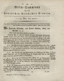Gesetz-Sammlung für die Königlichen Preussischen Staaten, 27. Juni 1820, nr. 10.