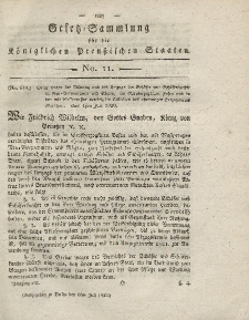 Gesetz-Sammlung für die Königlichen Preussischen Staaten, 6. Juli 1820, nr. 11.