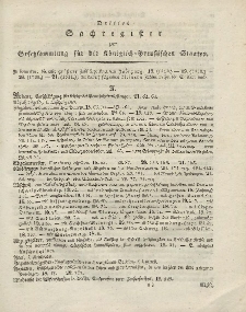 Gesetz-Sammlung für die Königlichen Preussischen Staaten (Sachregister) : 1818, 1819, 1820, 1821
