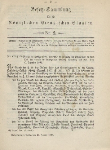 Gesetz-Sammlung für die Königlichen Preussischen Staaten, 15. Januar 1885, nr. 2.