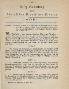 Gesetz-Sammlung für die Königlichen Preussischen Staaten, 30. März 1885, nr. 9.