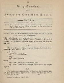 Gesetz-Sammlung für die Königlichen Preussischen Staaten, 1. April 1885, nr. 10.