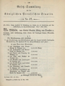 Gesetz-Sammlung für die Königlichen Preussischen Staaten, 13. Mai 1885, nr. 17.