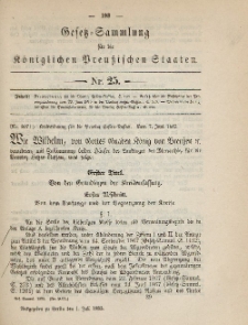 Gesetz-Sammlung für die Königlichen Preussischen Staaten, 1. Juli 1885, nr. 25.