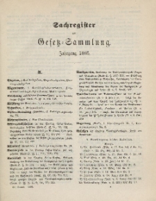 Gesetz-Sammlung für die Königlichen Preussischen Staaten (Sachregister), 1885