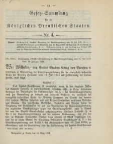 Gesetz-Sammlung für die Königlichen Preussischen Staaten, 15. März 1894, nr. 4.