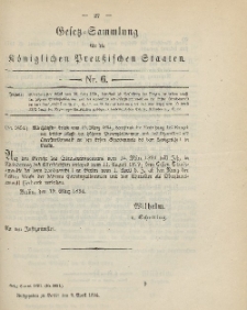 Gesetz-Sammlung für die Königlichen Preussischen Staaten, 9. April 1894, nr. 6.