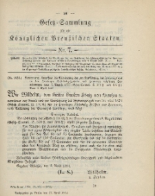 Gesetz-Sammlung für die Königlichen Preussischen Staaten, 17. April 1894, nr. 7.