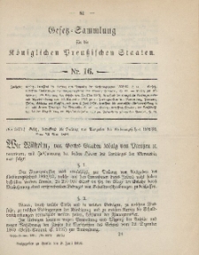Gesetz-Sammlung für die Königlichen Preussischen Staaten, 9. Juni 1894, nr. 16.