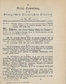 Gesetz-Sammlung für die Königlichen Preussischen Staaten, 11. Juni 1894, nr. 17.