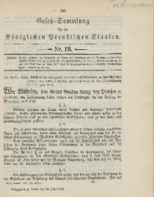 Gesetz-Sammlung für die Königlichen Preussischen Staaten, 23. Juni 1894, nr. 19.