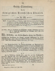 Gesetz-Sammlung für die Königlichen Preussischen Staaten, 2. Juli 1894, nr. 21.