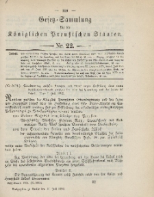 Gesetz-Sammlung für die Königlichen Preussischen Staaten, 11. Juli 1894, nr. 22.