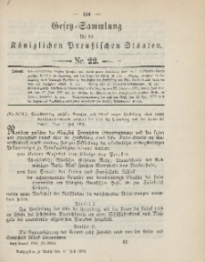 Gesetz-Sammlung für die Königlichen Preussischen Staaten, 11. Juli 1894, nr. 22.