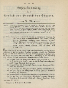Gesetz-Sammlung für die Königlichen Preussischen Staaten, 30. August 1894, nr. 25.