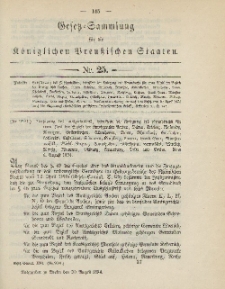 Gesetz-Sammlung für die Königlichen Preussischen Staaten, 30. August 1894, nr. 25.